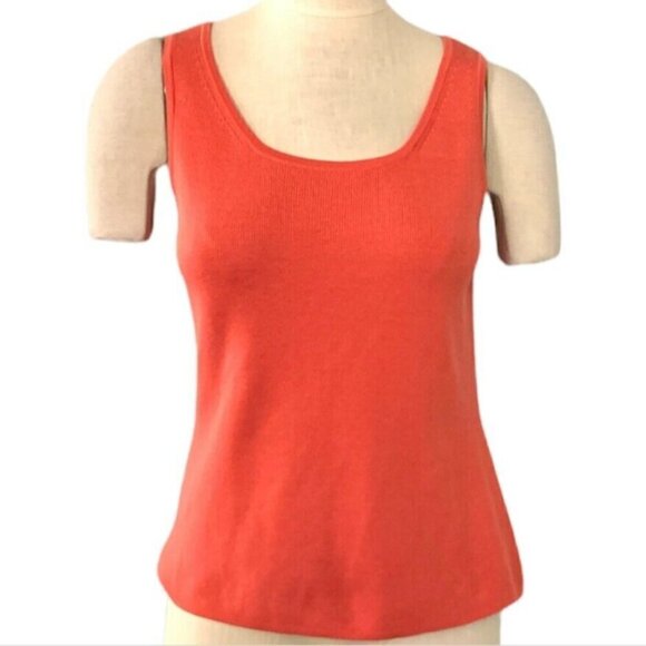 Tommy Bahama Silk-Cotton Tank Top Sz S (4/6) Coral Pink #3H - Picture 1 of 6